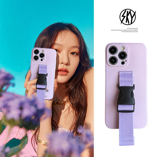 液态亲肤苹果17promax手机壳紫色适用iphone16plus多功能腕带14支架13苞米款12斜挎15解放双手华为mate80Pro