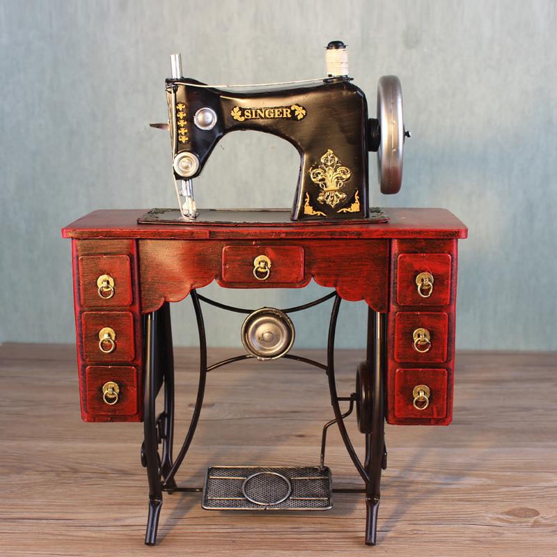 手工铁艺复古模型 仿古缝纫机摆件 服装店橱窗装饰 摄影道具