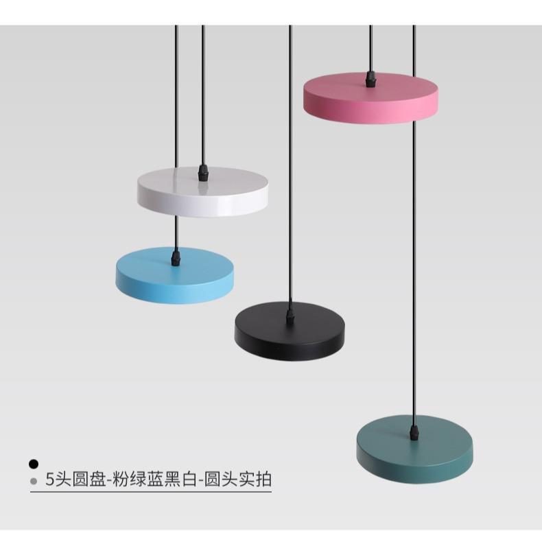 餐厅吊灯 三头北欧现代简约创意led灯具家用圆盘直盘餐桌饭厅灯具