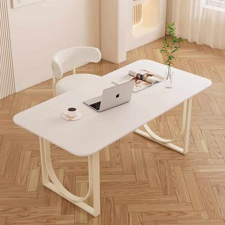 茶风岩台式电脑桌餐桌桌子客厅法式网红奶油椅家用办公桌白色板书