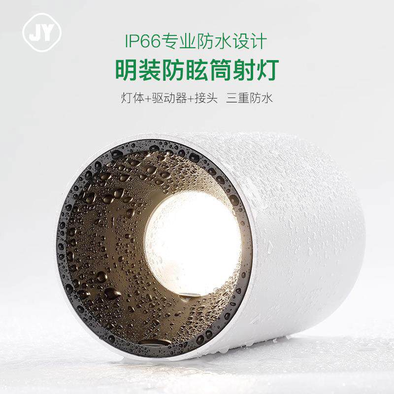 圆形明装防水筒灯免开孔3.5 4 5 6 8寸 12 15 18 24瓦LED浴室筒灯