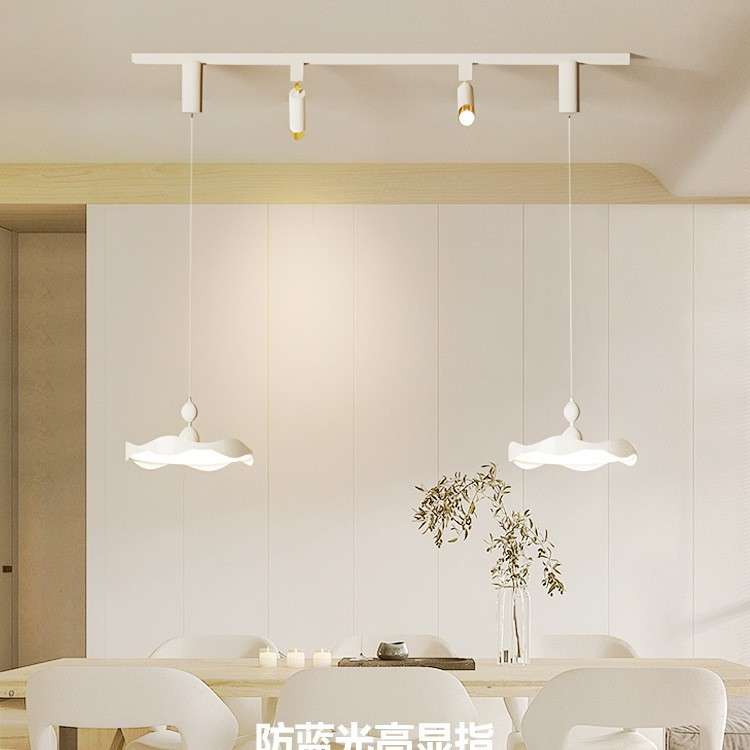可移位餐厅轨道吊灯意式极简轻奢吧台饭厅磁吸玻璃吊灯现代感