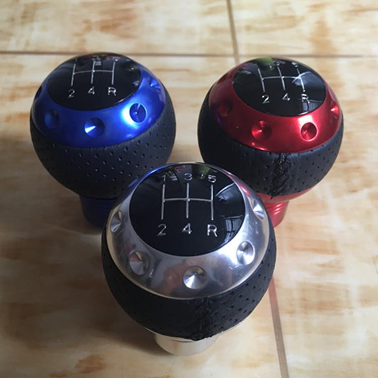 汽车改装通用5档位挂档球 手动挡铝合金波棍头个性圆球皮款档把头