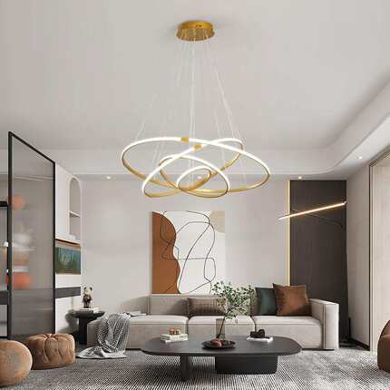 客厅吊灯led现代简约新款灯具轻奢圆形极简北欧卧室餐厅吧台灯饰