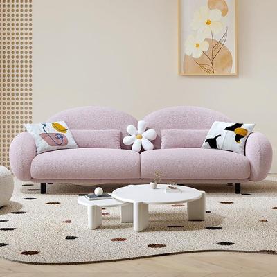 法式奶油风布艺沙发小户型现代简约客厅三人位直排网红设计师沙发