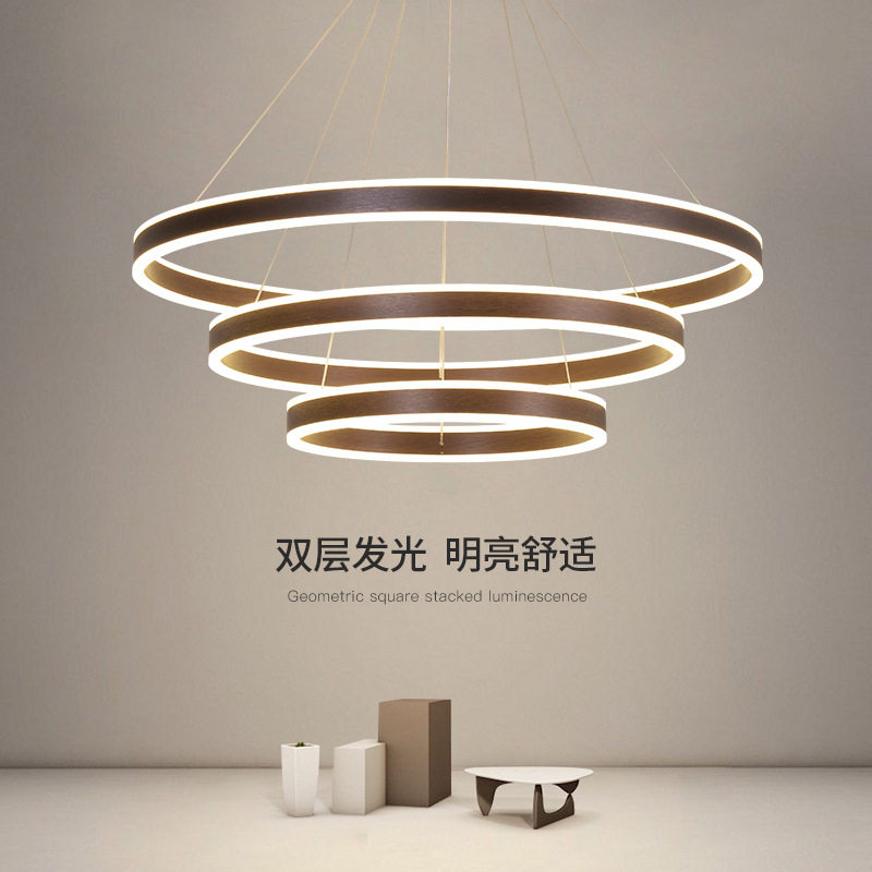 简约led圆形吊灯客厅吊灯现代创意个性大气led吧台北欧餐厅吊灯