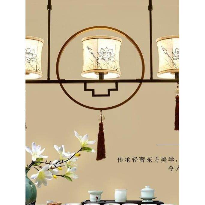 新中式餐吊灯具简约创意荷花灯餐厅茶楼灯具中国风现代中式家濠