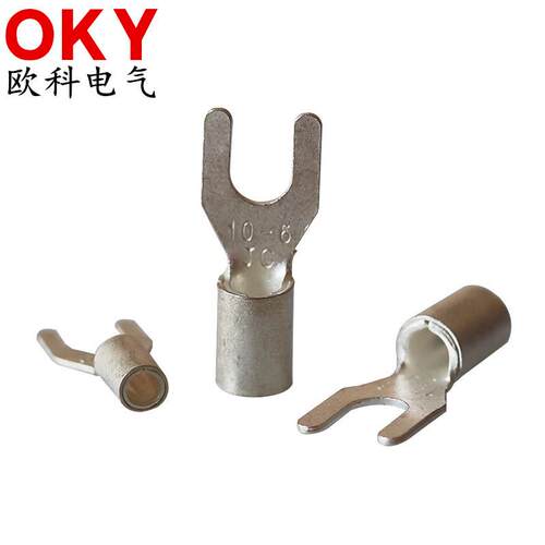 厂家直销JC1-3船用接线鼻JC2.5-4带铜套紫铜叉形裸端头冷压接端子