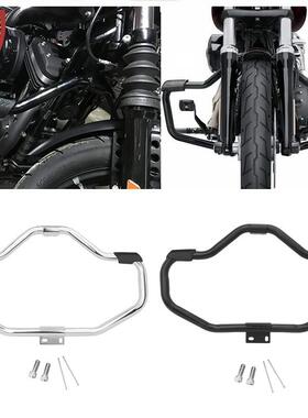 哈雷改装配件 XL883 1200 X48 72改装通用保险杠 保护杠 加厚带胶