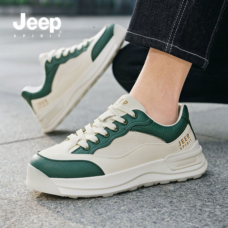 JEEP男鞋潮流休闲鞋真皮阿甘鞋