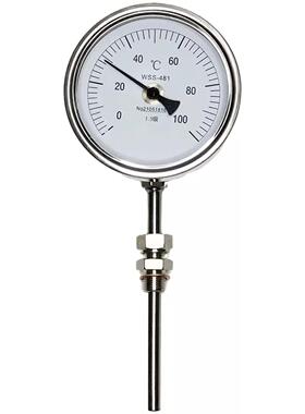 上海仪表 万向型双金属温度计wss481 Φ6 -40-80℃ 活动卡套m27*2