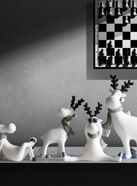 网红创意高端大气工艺礼品摆饰新家客厅电视柜子花架展示柜装饰品