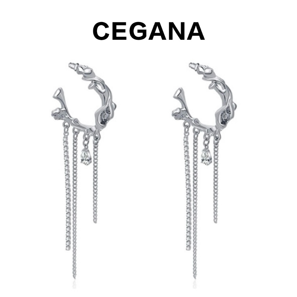 流苏耳环锆石cEganA甜酷风