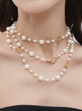 CEGANA【ROSE WINDOW】法式女款轻奢小众毛衣仿珍珠项链