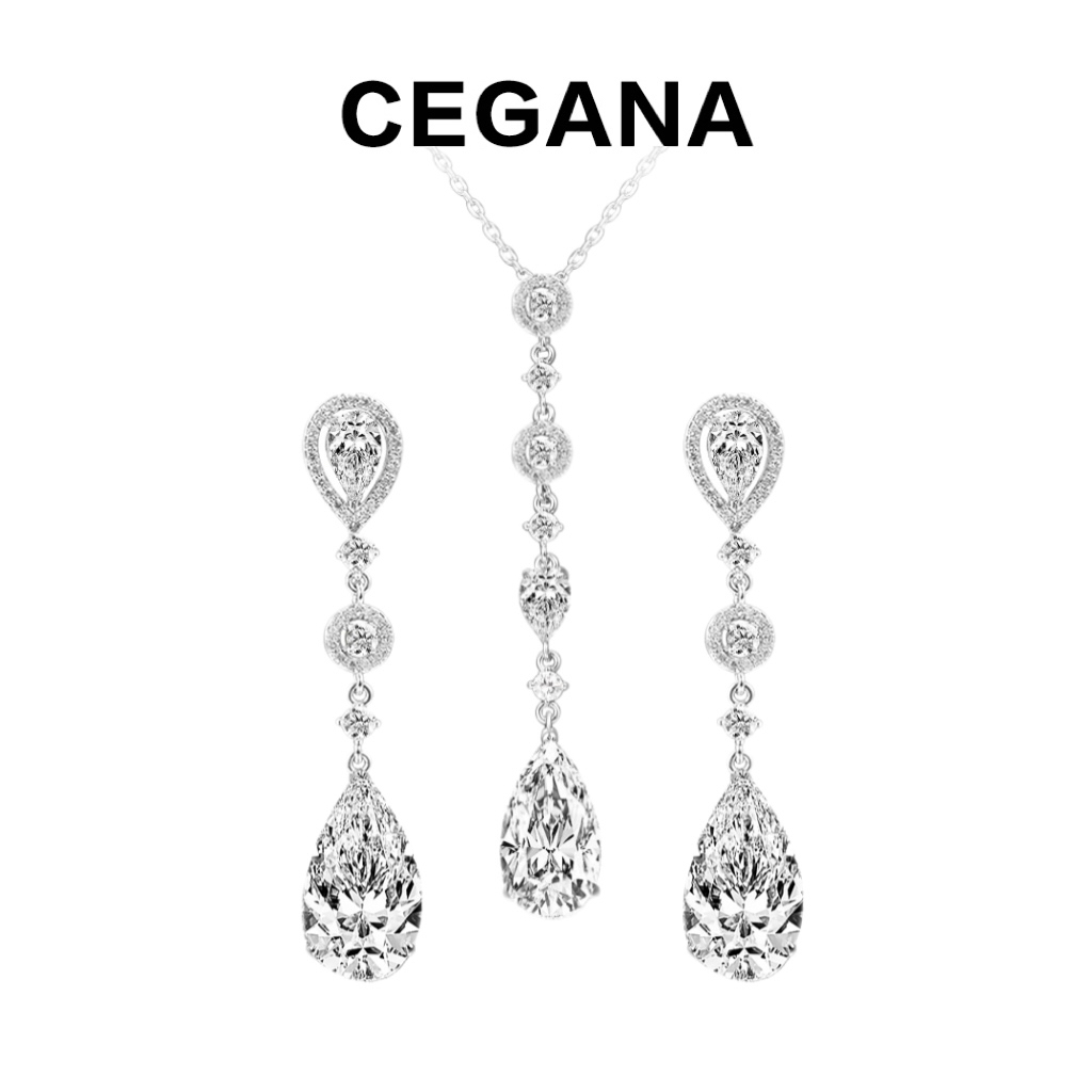 小众轻奢锆石流苏耳环项链高级感