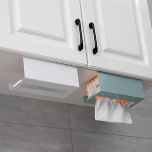 檫手纸盒向下厨房架免打孔纸架餐巾纸挂架橱柜门抽纸