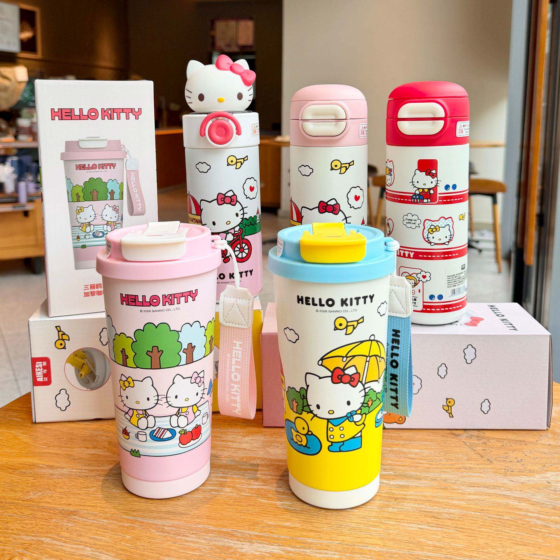 三丽鸥HelloKitty双饮保温杯女高颜值2026新款吸管杯外出水杯