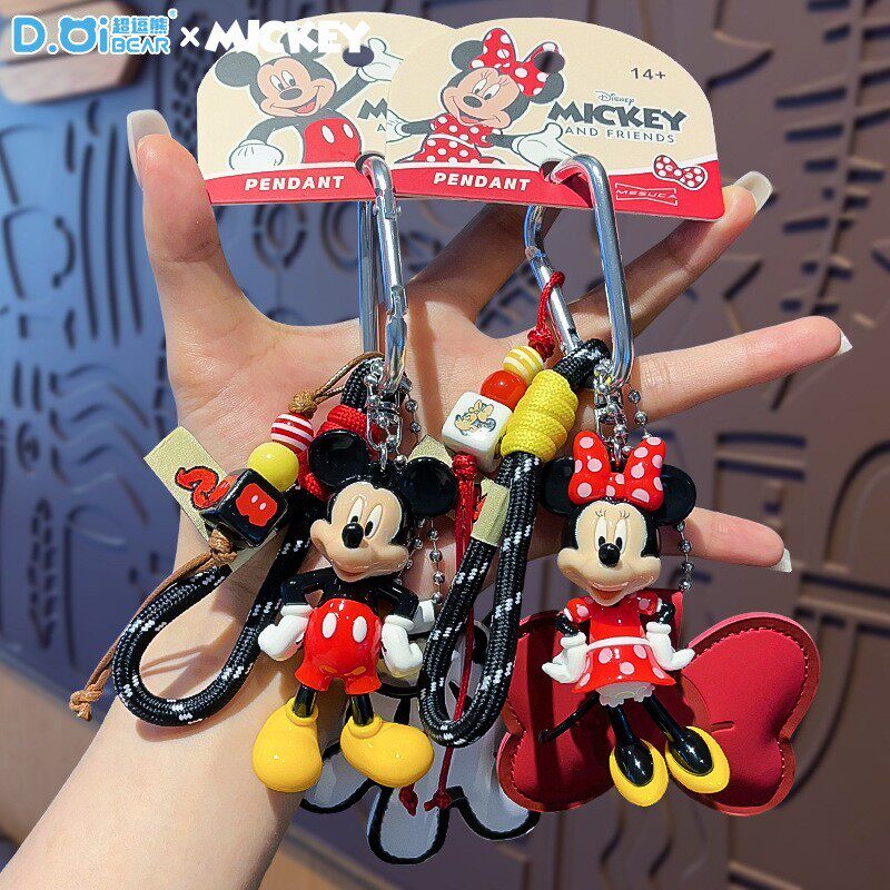 正版米奇米妮高飞手绳钥匙扣Mickey可爱公仔包包挂件动漫周边玩偶