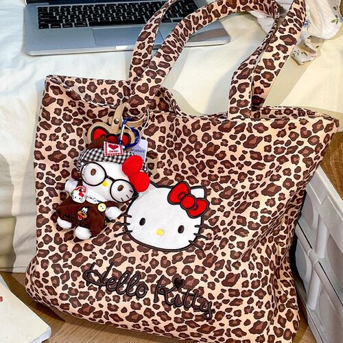 HelloKitty单肩包可爱豹纹托特