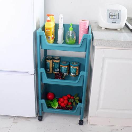 同享加厚加深置物架塑料多功能收纳架家用厨房客厅整理架可移动