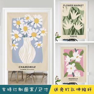 北欧田园ins风家用门帘小清新厨房隔断帘布艺卧室半帘卫生间遮挡