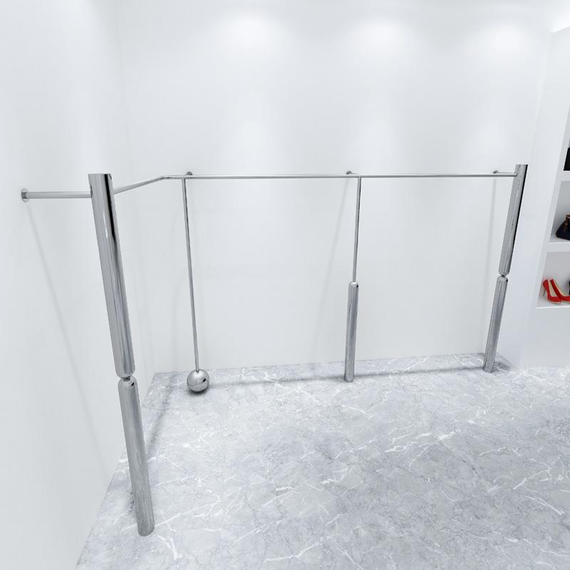 女装店展示架上墙服装店不锈钢拉丝货架儿童男装高档陈列挂衣架子