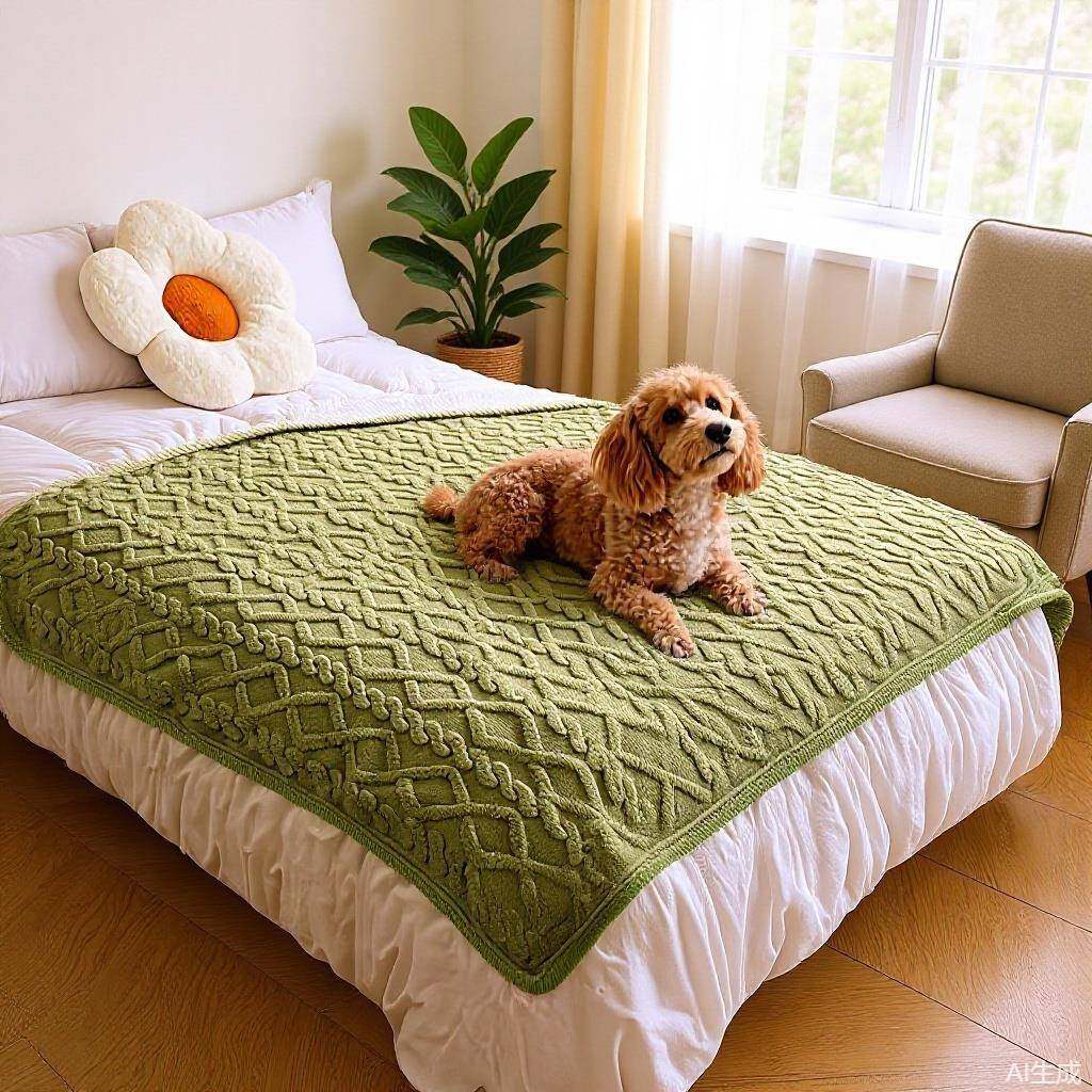 防猫抓盖布防水加厚绒隔尿垫猫狗防滑成品提花毯子宠物毛毯