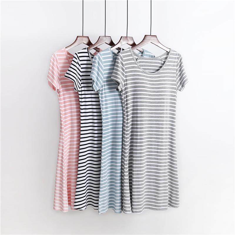 莫代尔女士带胸垫罩杯一体条纹睡衣睡裙大码宽松家居服可外穿,女士内衣/男士内衣/家居服,睡袍/浴袍,淘宝优惠券,粉丝福利购,淘宝优惠卷