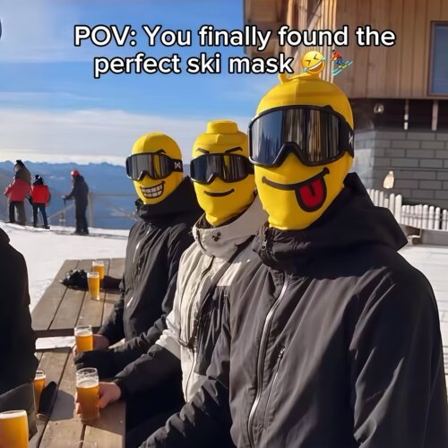 滑雪面罩！小黄人积木户外头套