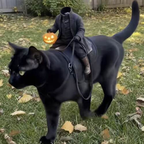 猫咪无头骑士万圣节宠物搞怪服饰