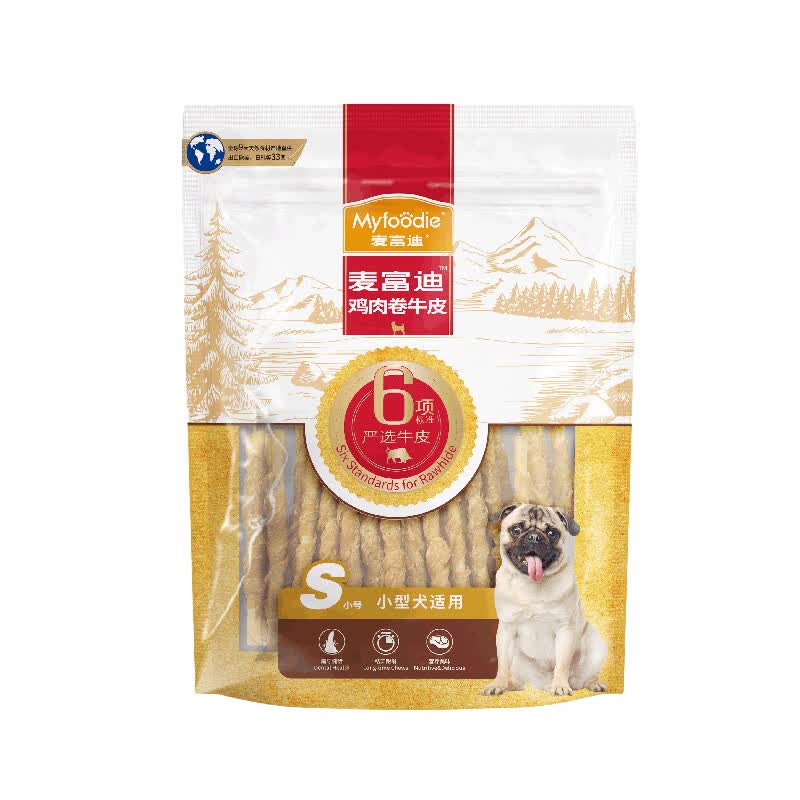 麦富迪狗狗 鸡肉卷牛皮510g耐磨耐咬磨牙棒训练奖励解馋宠物零食