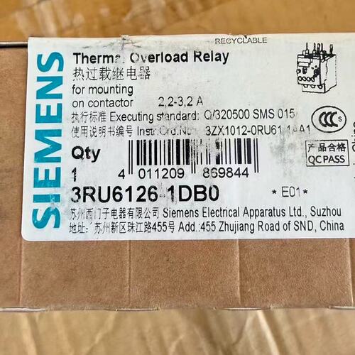议价热过载继电器3RU6126-1DB03RU6126-1CB03RU6126-1EB0