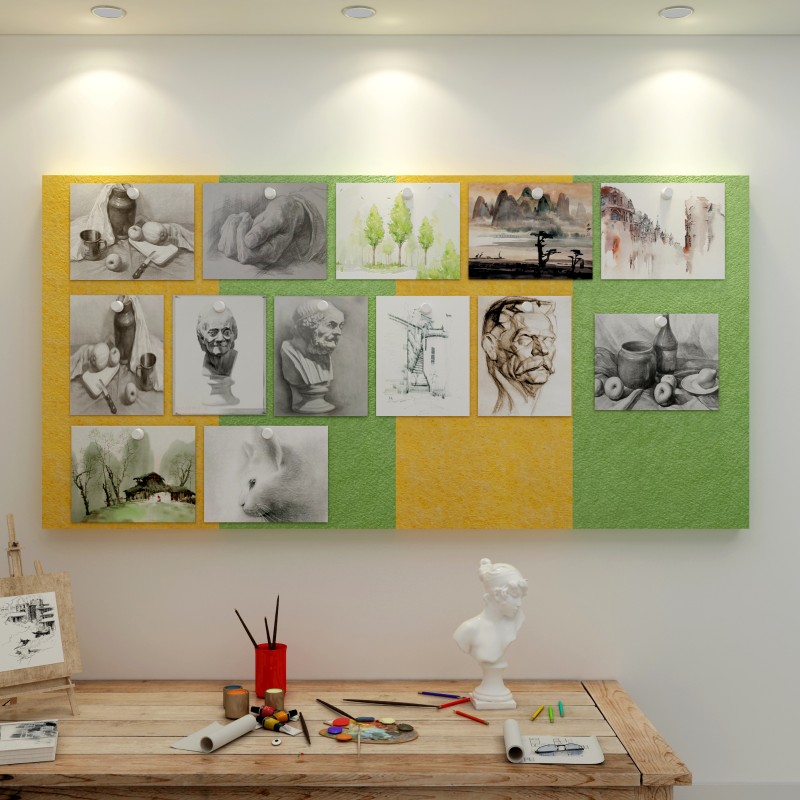 速发毛毡作品栏墙贴展示画室布置美术教室装饰创意培训机构辅导班