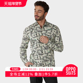 钞票印花衬衫 男时尚 休闲长袖 OPPOSUITS衬衫 衬衣主播上衣oppo西装