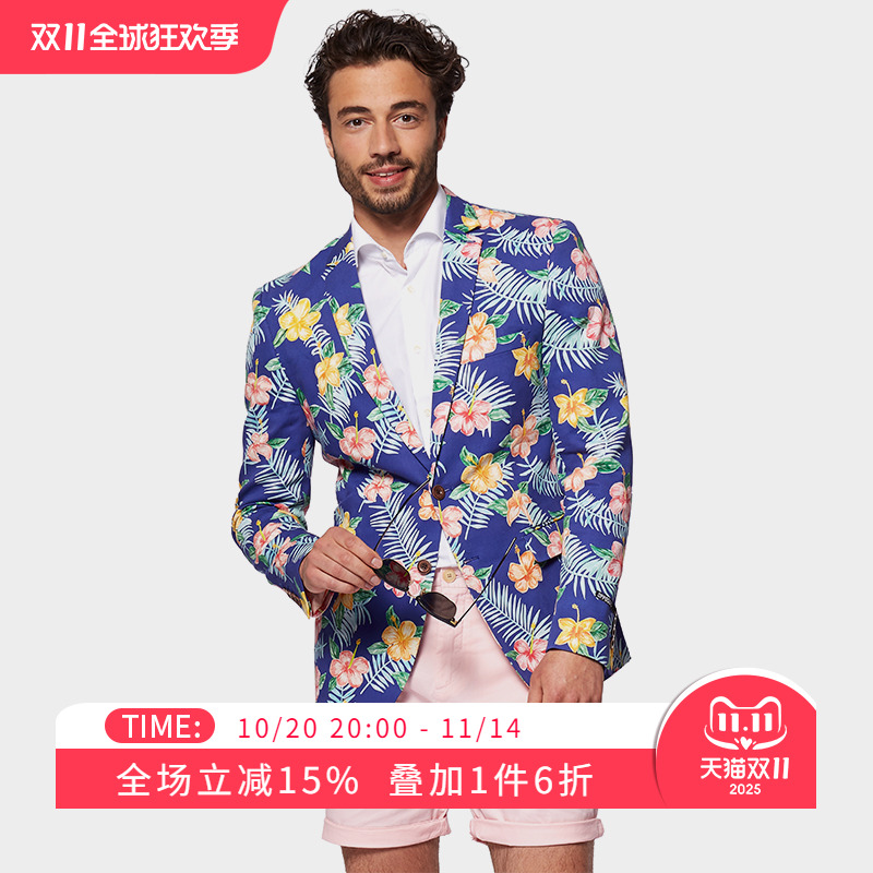 个性印花 西装也可以不正经