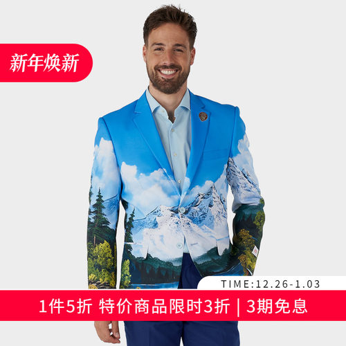 个性印花 西装也可以不正经