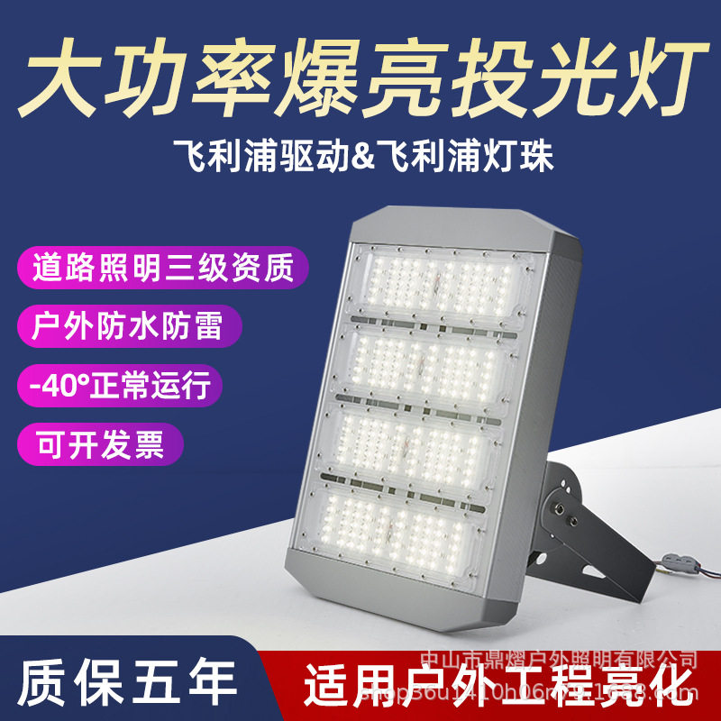 LED投光灯100W泛光灯可调光户外路灯防水射灯球场200WLED隧道灯