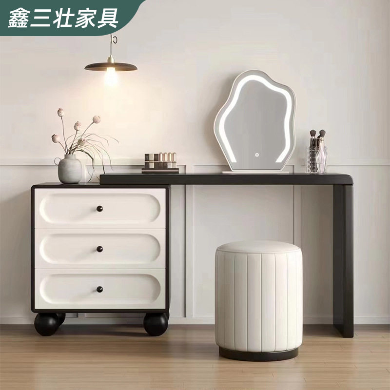 直销梳妆台卧室小户型化妆品收纳柜女生ins风斗柜可伸缩化妆台