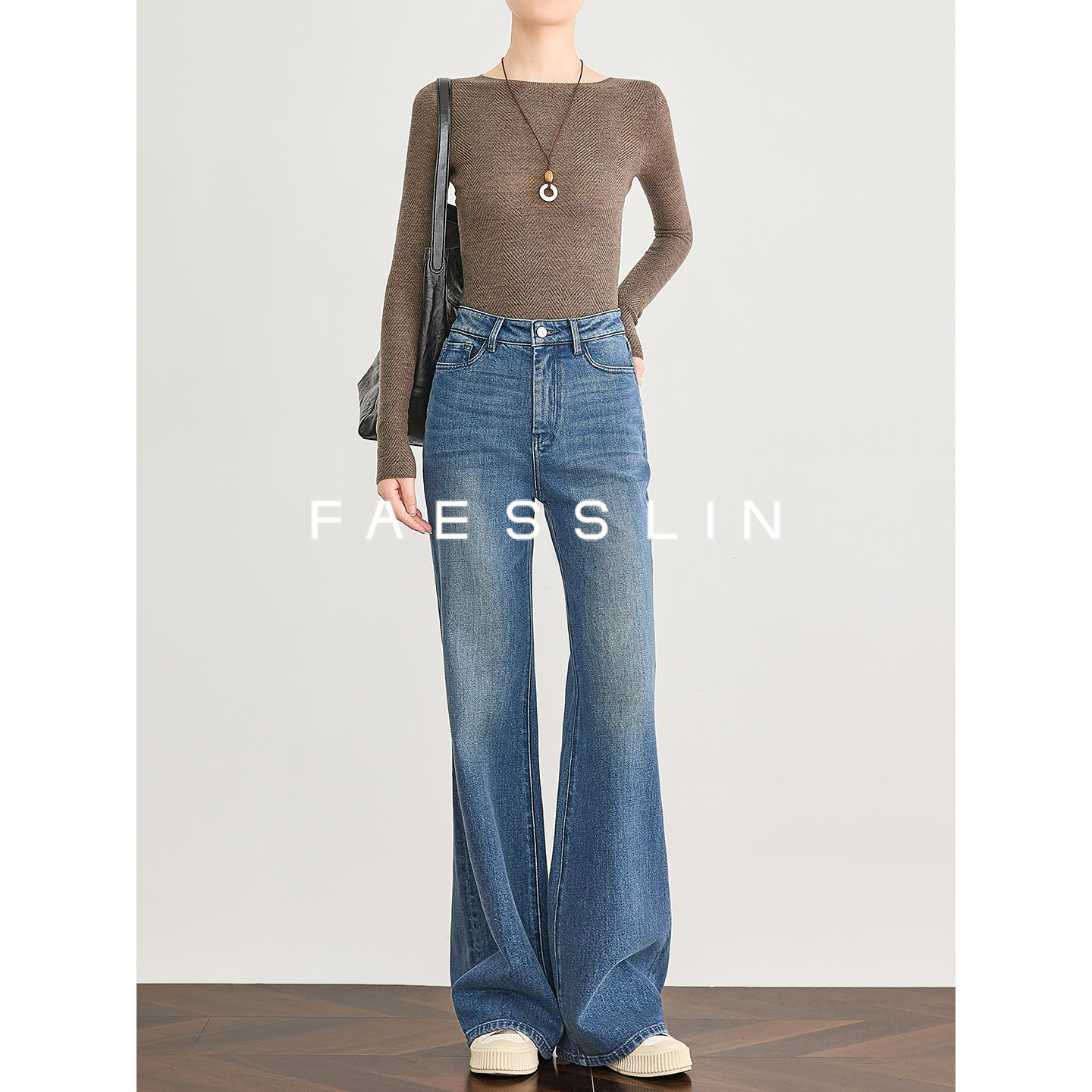 长裤拖地新款复古直筒时髦阔腿