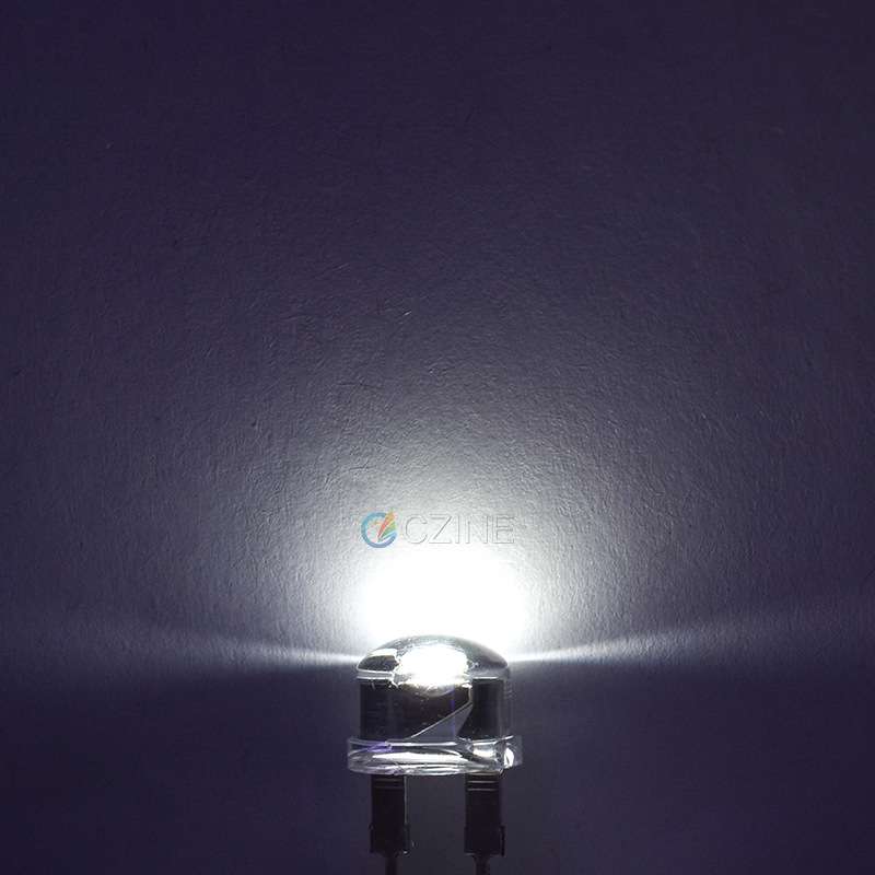 超高亮f8灯珠8mm草帽灯珠白光手电筒直插式0.5wled灯珠发光二极管