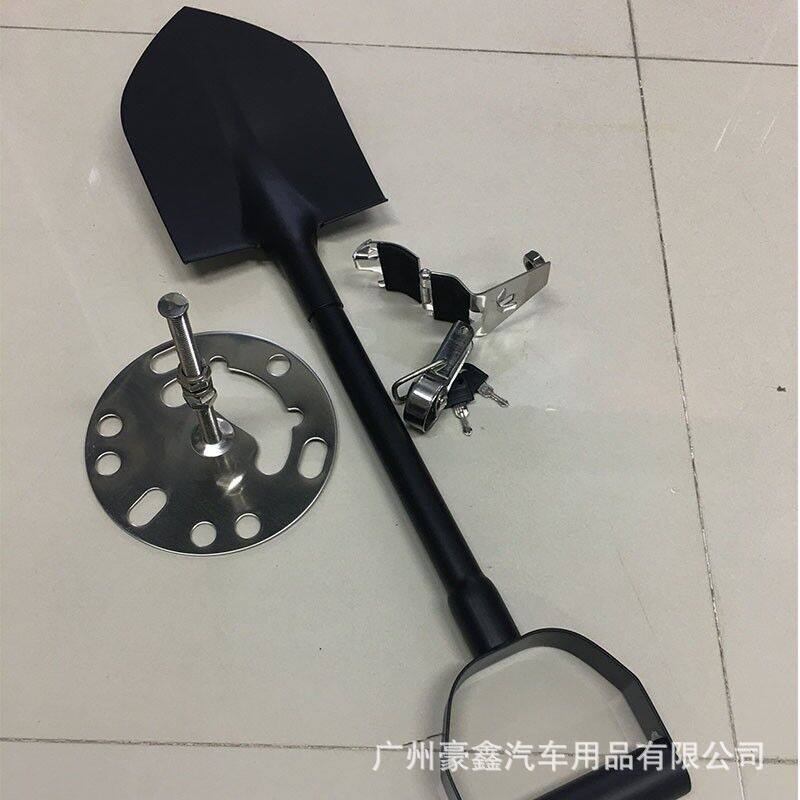 汽车后备胎铲子越野车后备胎罩铁锹不锈钢锹自救工兵铲黑色多功能