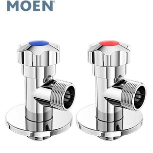 摩恩冷热水三角阀全铜加厚家用水阀开关水龙头4分四直通八字阀门