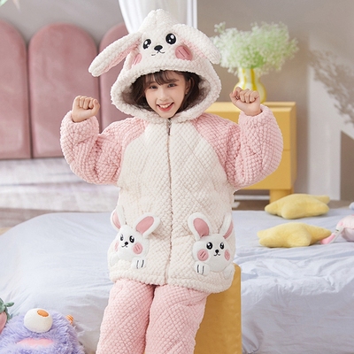 女童三层夹棉2025新款秋冬季