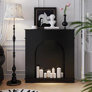 2026壁炉装饰柜现代简约直播间背景墙入户民宿玄关走廊陈列置物柜