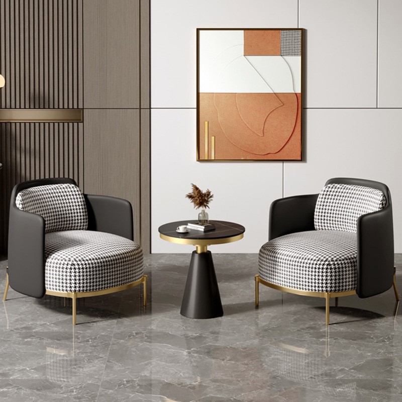 厂家直销简约会客接待轻奢沙发售楼部咖啡厅酒店休息区单人沙发椅