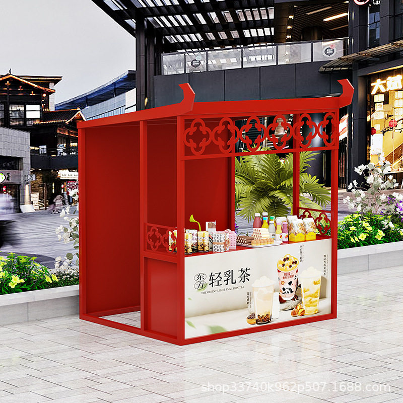 文旅集市活动摆摊架夜市商业街促销棚铁艺创意花车移动地摊展示架