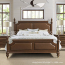 美式 复古轻奢双人床实木床头柜斗柜梳妆台卧室家具组合别墅样板房