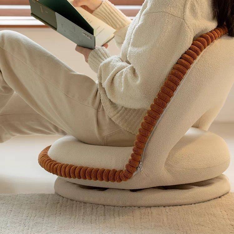 靠背可拆洗小沙发单人卧室座椅风奶油榻榻米坐垫旋转可折叠飘窗椅