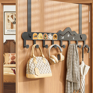门后挂钩新免打孔挂衣架门上加长门背式挂衣服神器卧室收纳置物架