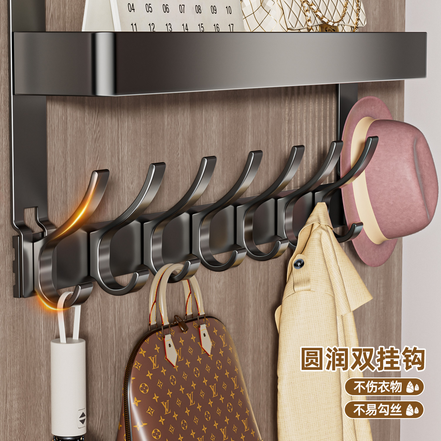 门后挂钩挂衣架免打孔门挂钩卧室门收纳壁挂门背式不伤门高门挂架